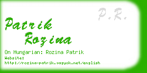 patrik rozina business card